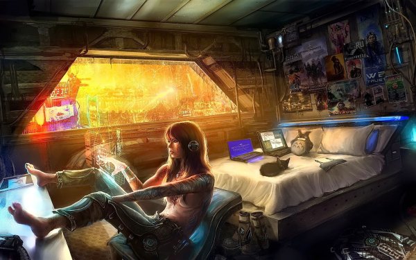 Арт комната Cyberpunk 2077