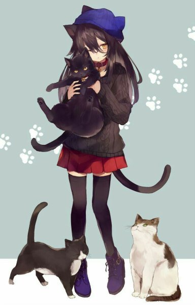 Аниме девочки кошки