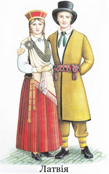 Национальный костюм латышей рисунок