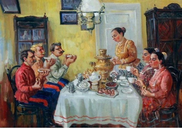 • Н.П. Богданов-Бельский «новые хозяева. Чаепитие»