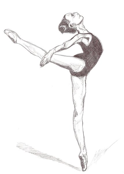 Балерина рисунок карандашом