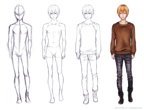Тело для рисования аниме парней