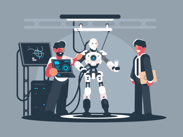 Роботы и роботизация векторные