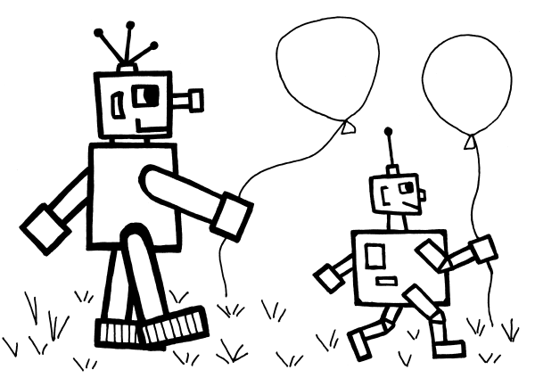 Рисунки добрые роботы (48 фото)