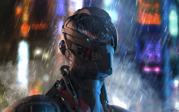Арт киберпанк 2077 робот