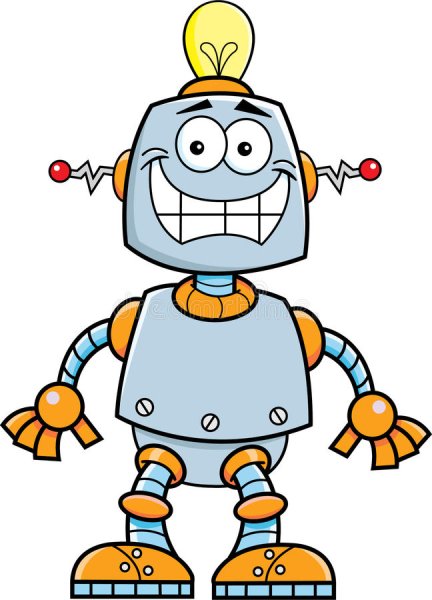 Мультяшный улыбающийся робот робот