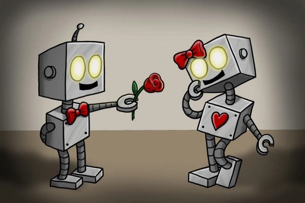 Робот дарит цветы
