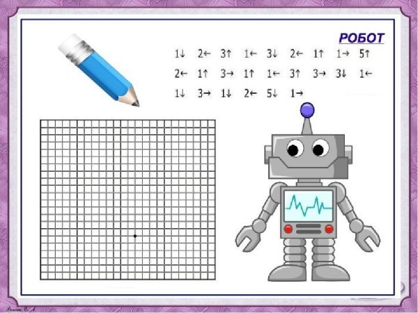 Рисование по клеточкам робот