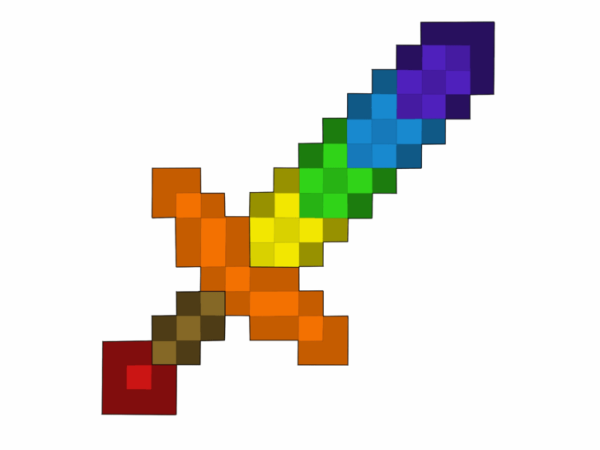 Радужный меч в Minecraft