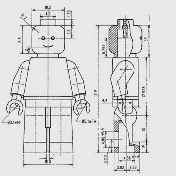 LEGO человек чертеж