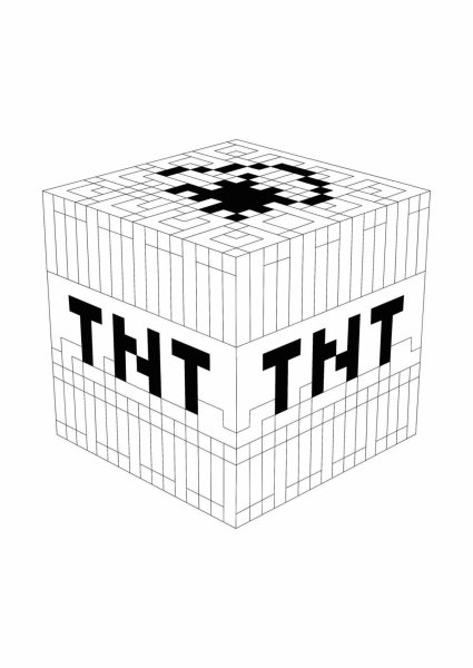 Раскраска ТНТ из МАЙНКРАФТА