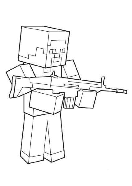 Раскраска Minecraft Стив