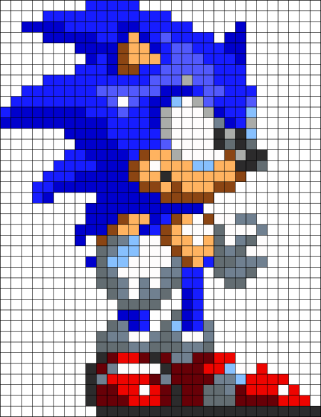 Соник пиксель арт 32x32