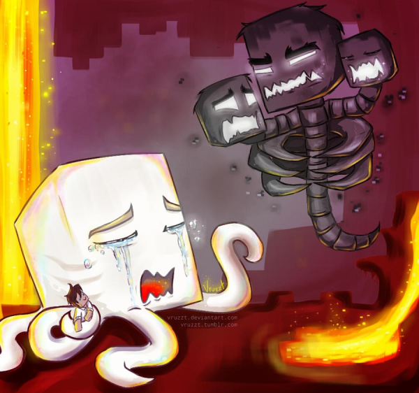 Ghast майнкрафт Art