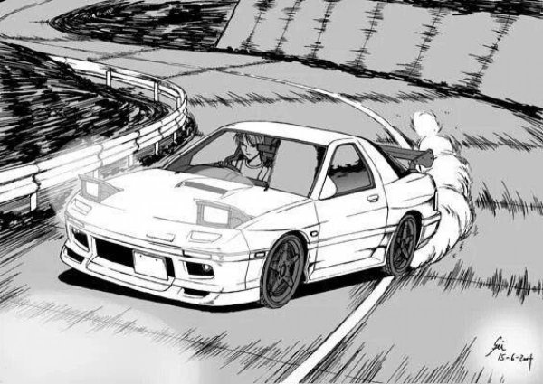 Mazda fc3s дрифт initial d