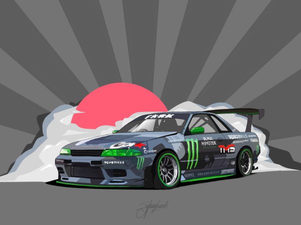 Nissan Skyline GTR r32 Drift Art