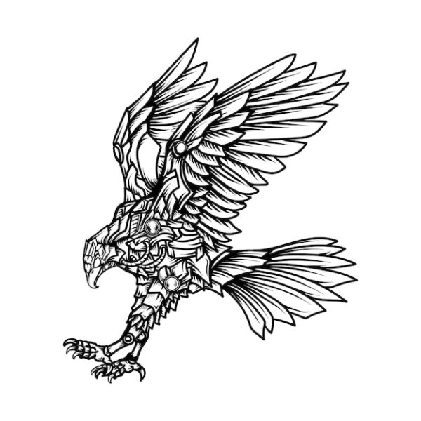 Lion Robot Eagle raster Design