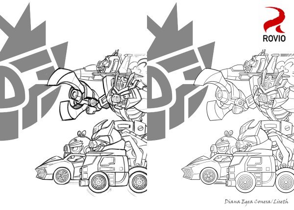 Angry Birds Transformers раскраска