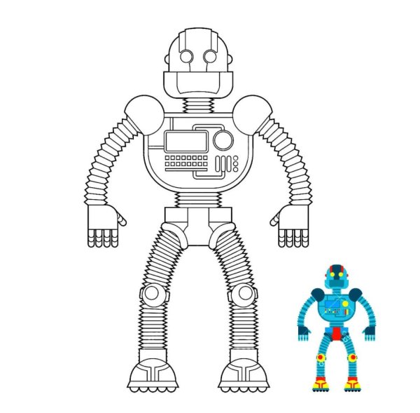 Робот Строитель раскраска