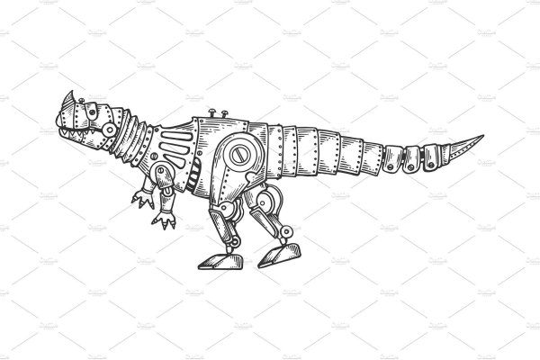 Раскраска робот Тиранозавр