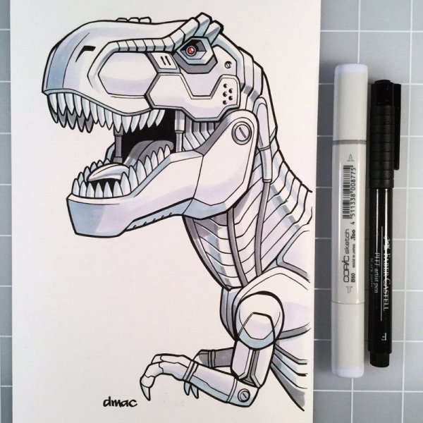 Робот динозавр рисунок