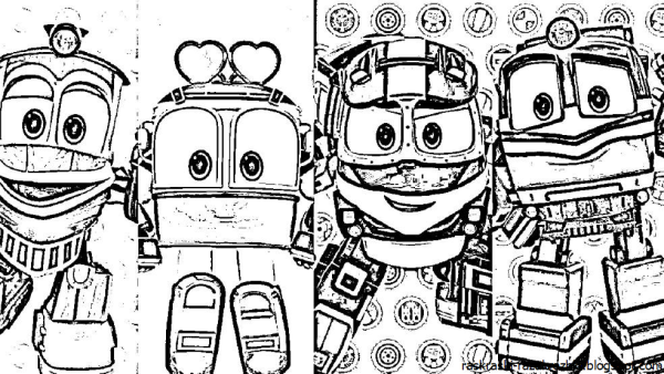 Роботы поезда Кей и Дюк раскраска