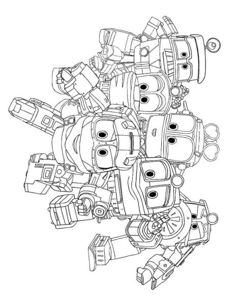 Роботы поезда раскраска Дюк