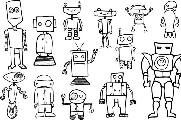 Рисунки маленькие роботы (50 фото)