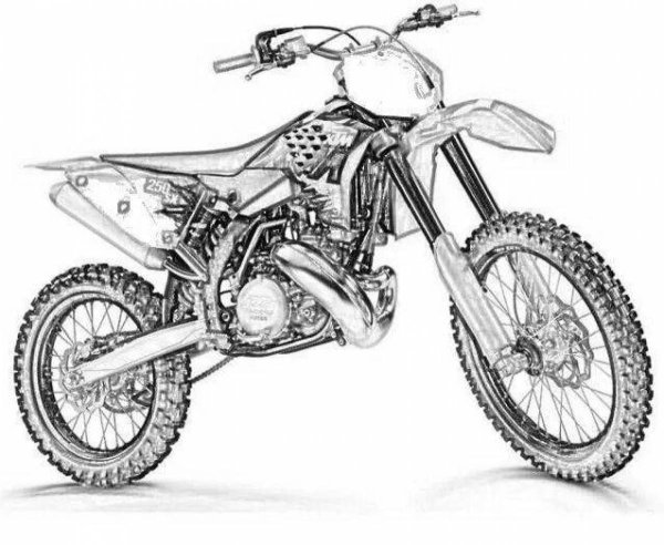 Кроссовый KTM мотоцикл чертеж