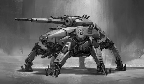 Шагоход арт Sci Fi
