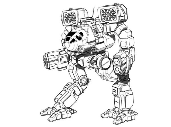 Боевые роботы Battletech раскраска
