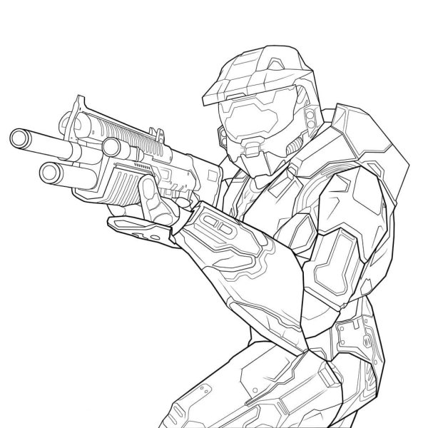 Раскраска Halo мастер Чиф