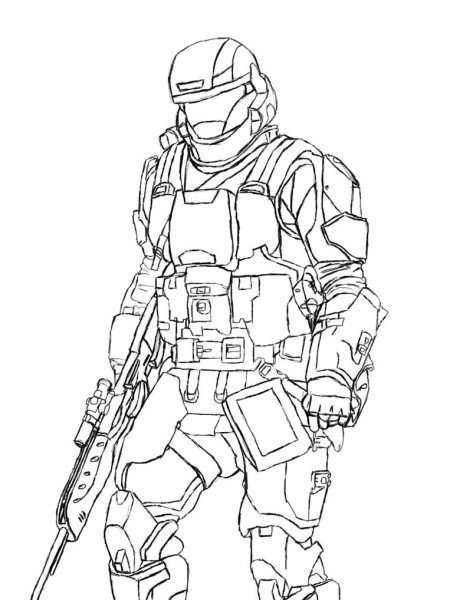 Раскраска Halo мастер Чиф