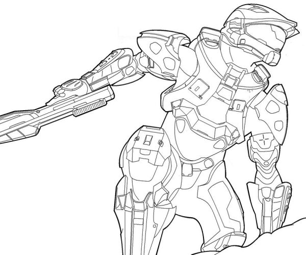 Раскраска Halo мастер Чиф