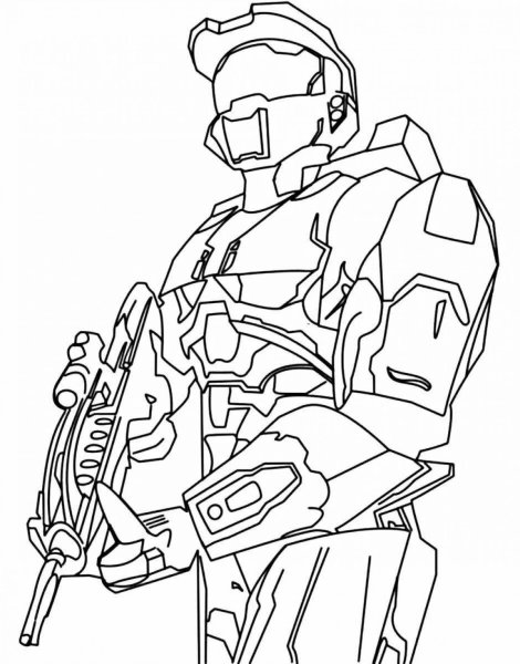 Раскраска Halo мастер Чиф