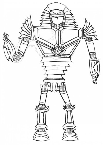 Раскраска робот Живая сталь Зевс