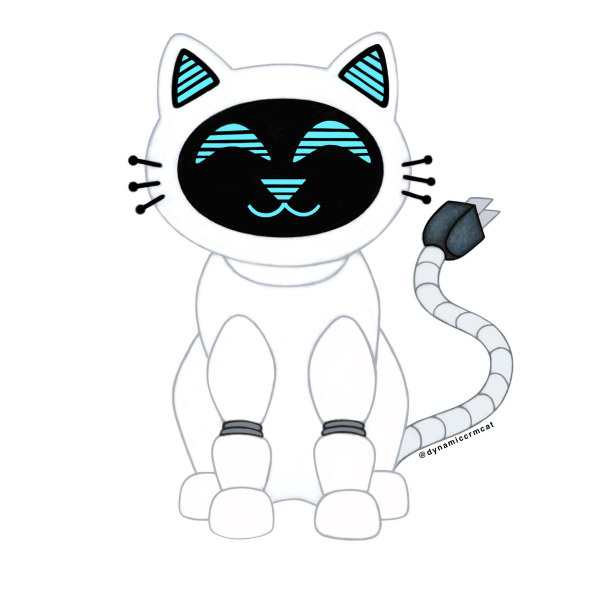 Кот робот рисовать