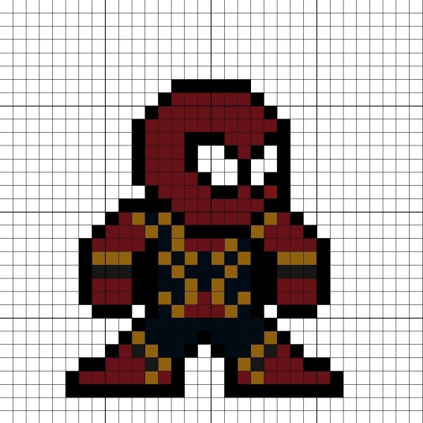 Perler Beads схемы человек паук