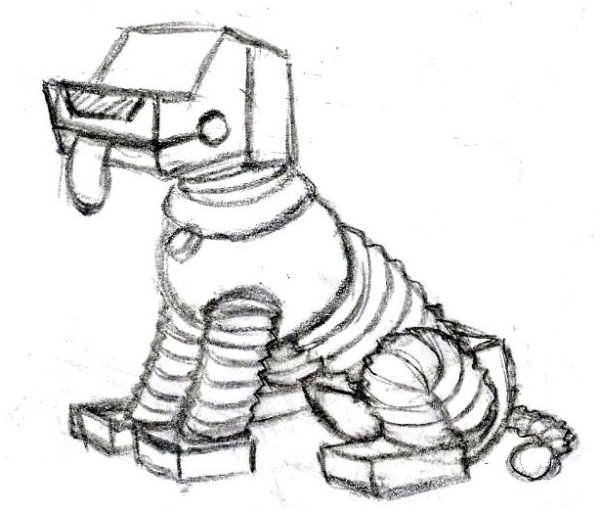 Робот собака зарисовка
