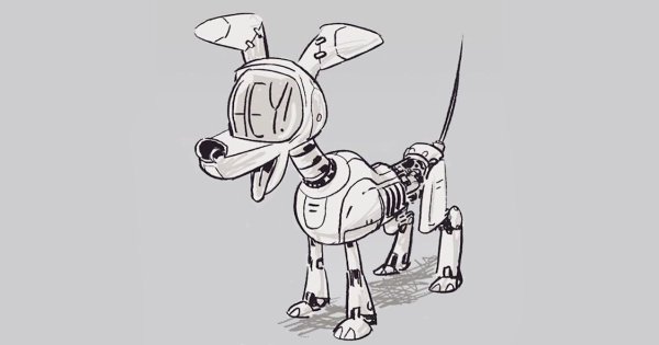 Разукрашка робот собака