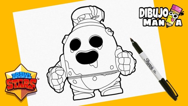 Спайк из Brawl Stars нарисовать