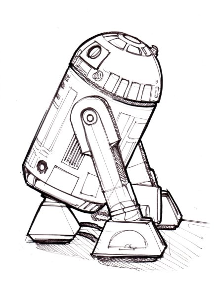 Раскраска Звездные войны дроиды r2d2