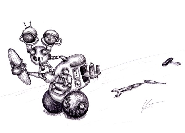 Нарисовать сломанного робота