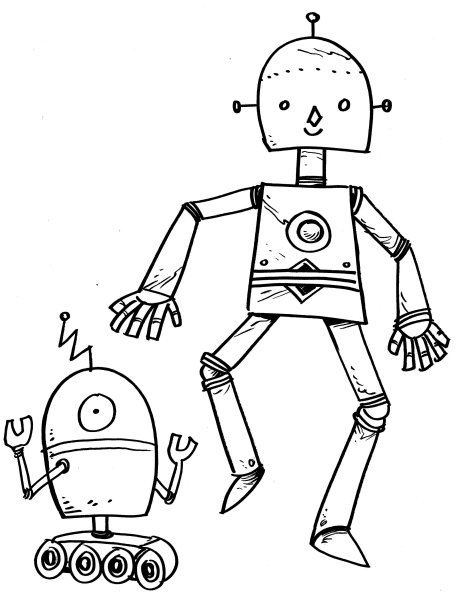 Рисунки робот для ребенка (47 фото)