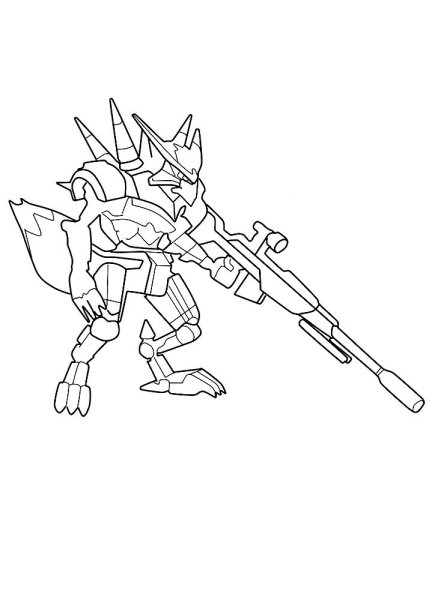Раскраска LBX Ахиллес