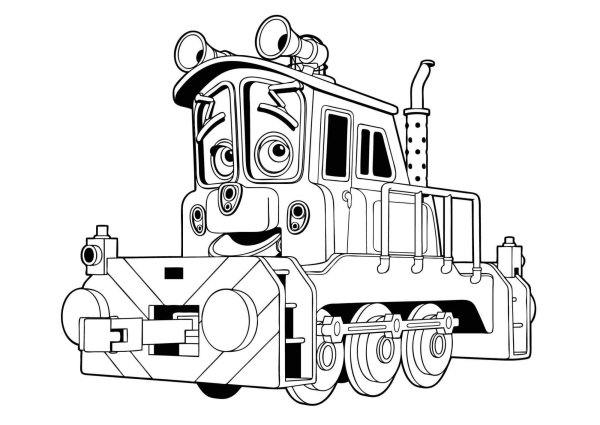 Роботы поезда раскраска Джинни