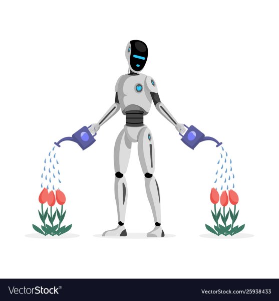 Робот поливает цветы