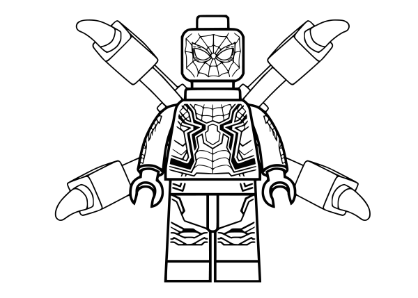 Разукрашка человек паук лего
