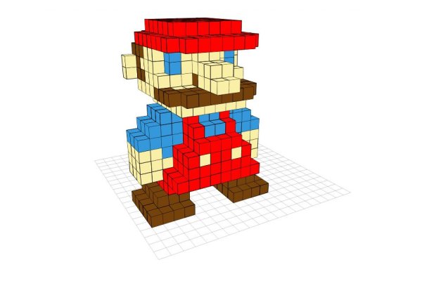 Пиксельный Марио 3d