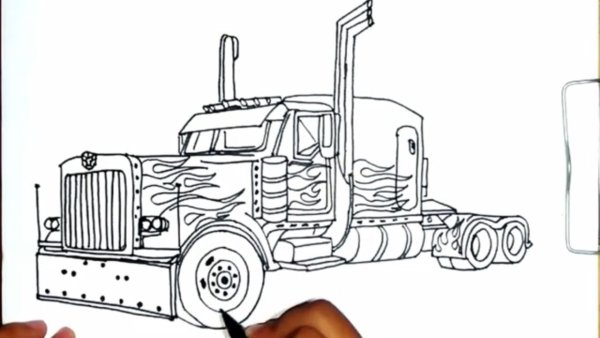 Оптимус Прайм грузовик раскраска